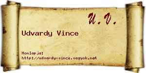 Udvardy Vince névjegykártya